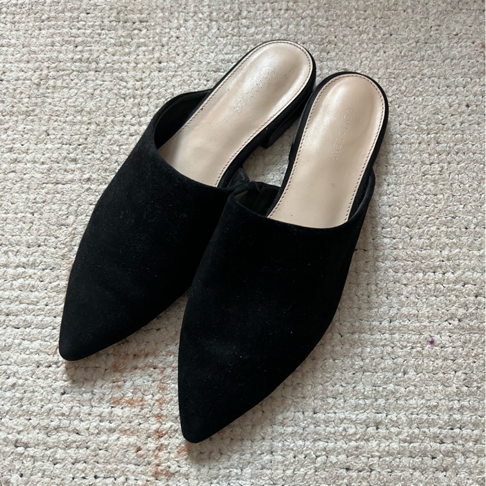 Elegant Black Suede Mules